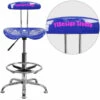 Personalized Vibrant Nautical Blue And Chrome Drafting Stool With Tractor Seat - By Flash Furniture - Madison Seating -furniture Shop Personalized Vibrant Nautical Blue and Chrome Drafting Stool with Tractor Seat by Flash Furniture 1
