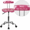 Personalized Vibrant Pink And Chrome Swivel Task Chair With Tractor Seat - By Flash Furniture - Madison Seating