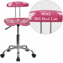 Personalized Vibrant Pink And Chrome Swivel Task Chair With Tractor Seat - By Flash Furniture - Madison Seating