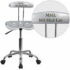 Personalized Vibrant Silver And Chrome Swivel Task Chair With Tractor Seat - By Flash Furniture - Madison Seating