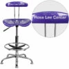 Personalized Vibrant Violet And Chrome Drafting Stool With Tractor Seat - By Flash Furniture - Madison Seating -furniture Shop Personalized Vibrant Violet and Chrome Drafting Stool with Tractor Seat by Flash Furniture