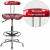 Personalized Vibrant Wine Red And Chrome Drafting Stool With Tractor Seat - By Flash Furniture - Madison Seating -furniture Shop Personalized Vibrant Wine Red and Chrome Drafting Stool with Tractor Seat by Flash Furniture