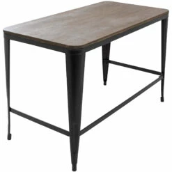 Pia Industrial Desk In Black And Espresso By LumiSource - Madison Seating