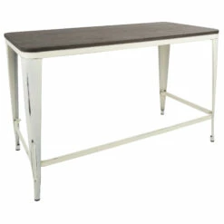 Pia Industrial Desk In Vintage Cream And Espresso By LumiSource - Madison Seating