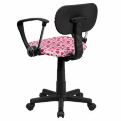 Pink Dot Printed Swivel Task Chair With Arms - By Flash Furniture - Madison Seating -furniture Shop Pink Dot Printed Swivel Task Chair with Arms by Flash Furniture 2