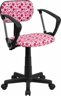 Pink Dot Printed Swivel Task Chair With Arms - By Flash Furniture - Madison Seating