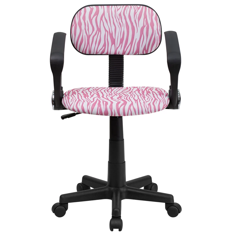 Pink And White Zebra Print Swivel Task Chair With Arms - By Flash Furniture - Madison Seating 6 Pink And White Zebra Print Swivel Task Chair With Arms - By Flash Furniture - Madison Seating - Image 4