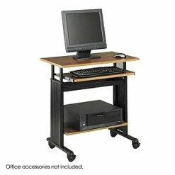 Safco MÜV 28" Adjustable Height Workstation In Medium Oak - Madison Seating