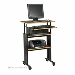Safco MÜV Stand-Up Adjustable Height Workstation Cherry - Madison Seating