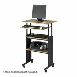 Safco MÜV Stand-Up Adjustable Height Workstation In Medium Oak - Madison Seating