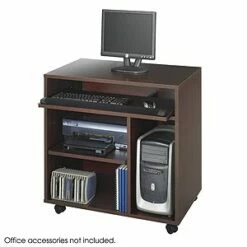 Safco Ready-to-Use Computer Workstation In Mahogany - Madison Seating