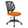 Screen Back Armless Task Chair With Orange Mesh And Dual Wheel Carpet Casters By Work Smart - Office Star - Madison Seating -furniture Shop Screen Back Armless Task Chair with Orange Mesh and Dual Wheel Carpet Casters by Work Smart Office Star
