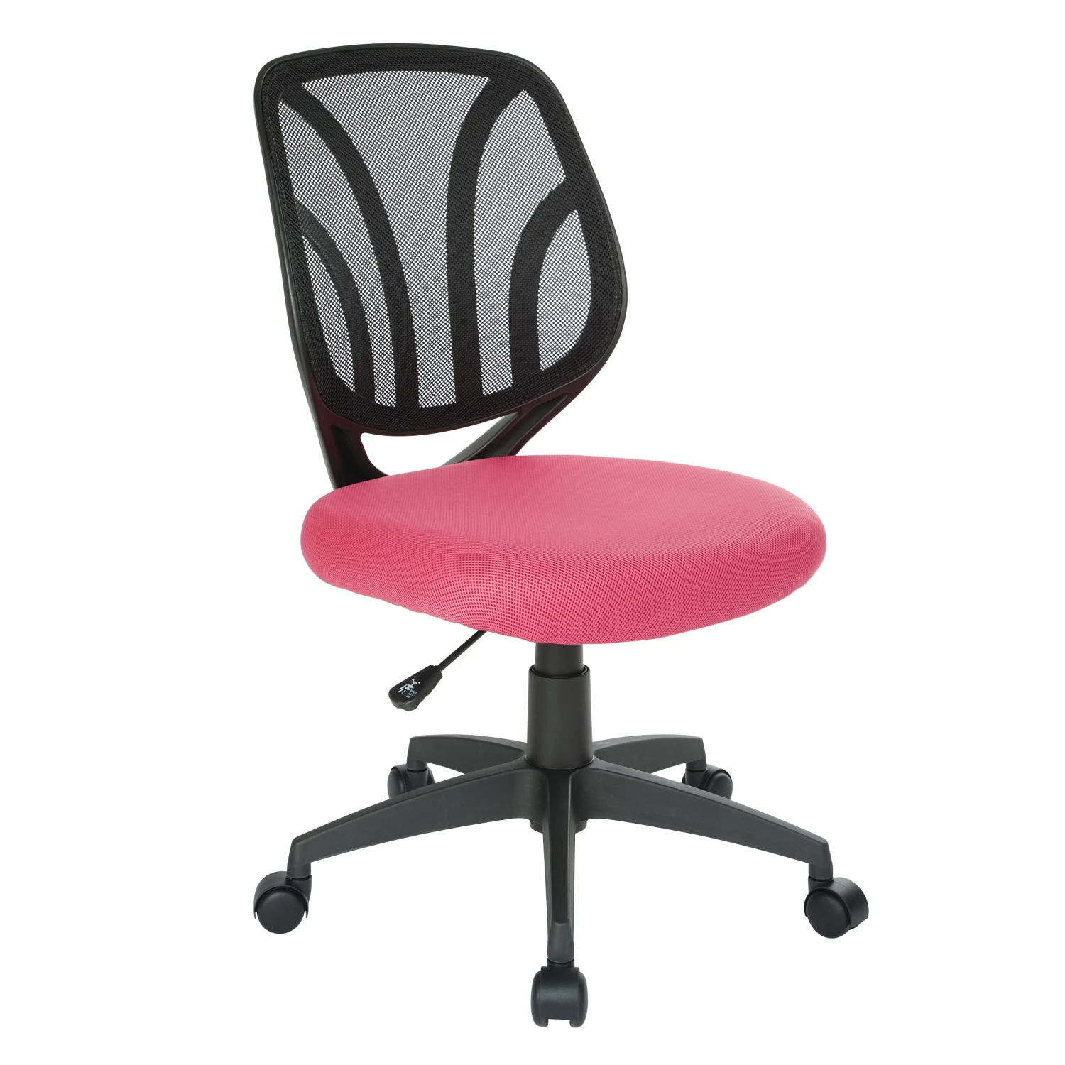 Screen Back Armless Task Chair With Pink Mesh And Dual Wheel Carpet Casters By Work Smart - Office Star - Madison Seating 3 Screen Back Armless Task Chair With Pink Mesh And Dual Wheel Carpet Casters By Work Smart - Office Star - Madison Seating