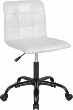 Sorrento Home And Office Task Chair In White Leather By Flash Furniture - Madison Seating