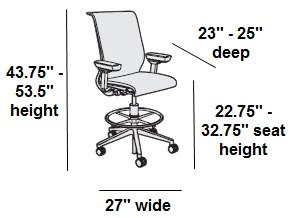 Steelcase Think Drafting Stools With 3D Knit Back - Madison Seating 6 Steelcase Think Drafting Stools With 3D Knit Back - Madison Seating - Image 4