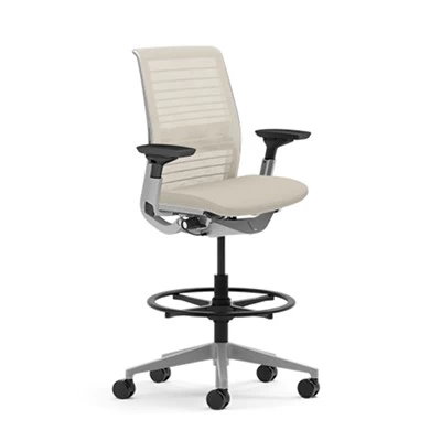 Steelcase Think Drafting Stools With 3D Knit Back - Madison Seating 3 Steelcase Think Drafting Stools With 3D Knit Back - Madison Seating