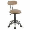 Swift Industrial Task Chair In Antique Metal And Camel Faux Leather By LumiSource - Madison Seating -furniture Shop Swift Industrial Task Chair in Antique Metal and Camel Faux Leather by LumiSource