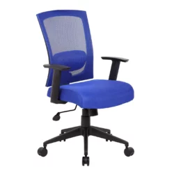 Task Chair With Blue Mesh Upholstery By Boss Office Products - Madison Seating