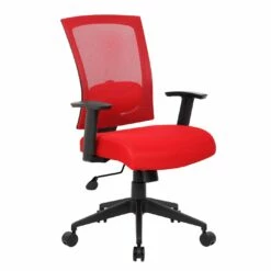 Task Chair With Red Mesh Upholstery By Boss Office Products - Madison Seating
