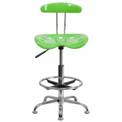 Vibrant Apple Green And Chrome Drafting Stool With Tractor Seat - By Flash Furniture - Madison Seating -furniture Shop Vibrant Apple Green and Chrome Drafting Stool with Tractor Seat by Flash Furniture 3
