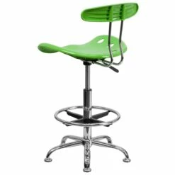 Vibrant Apple Green And Chrome Drafting Stool With Tractor Seat - By Flash Furniture - Madison Seating -furniture Shop Vibrant Apple Green and Chrome Drafting Stool with Tractor Seat by Flash Furniture 4