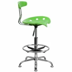 Vibrant Apple Green And Chrome Drafting Stool With Tractor Seat - By Flash Furniture - Madison Seating -furniture Shop Vibrant Apple Green and Chrome Drafting Stool with Tractor Seat by Flash Furniture 5