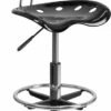 Vibrant Black And Chrome Drafting Stool With Tractor Seat - By Flash Furniture - Madison Seating