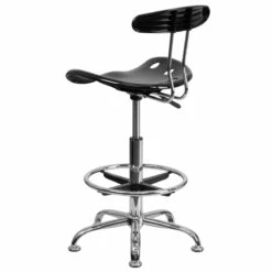 Vibrant Black And Chrome Drafting Stool With Tractor Seat - By Flash Furniture - Madison Seating 10 Vibrant Black And Chrome Drafting Stool With Tractor Seat - By Flash Furniture - Madison Seating -furniture Shop Vibrant Black and Chrome Drafting Stool with Tractor Seat by Flash Furniture 2