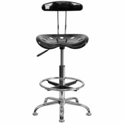 Vibrant Black And Chrome Drafting Stool With Tractor Seat - By Flash Furniture - Madison Seating 11 Vibrant Black And Chrome Drafting Stool With Tractor Seat - By Flash Furniture - Madison Seating -furniture Shop Vibrant Black and Chrome Drafting Stool with Tractor Seat by Flash Furniture 3