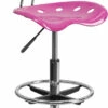 Vibrant Candy Heart And Chrome Drafting Stool With Tractor Seat - By Flash Furniture - Madison Seating
