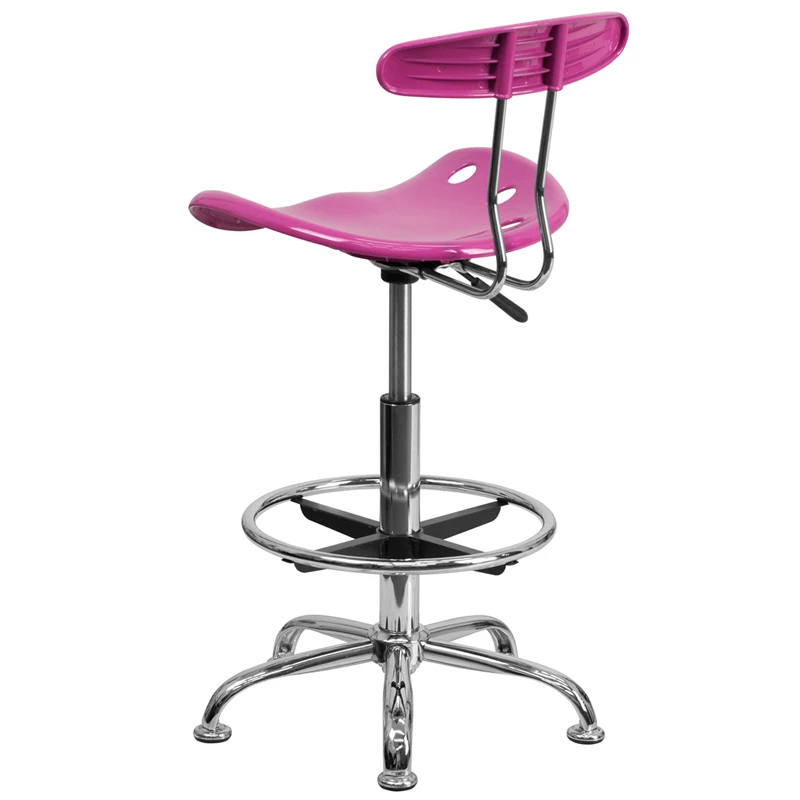 Vibrant Candy Heart And Chrome Drafting Stool With Tractor Seat - By Flash Furniture - Madison Seating 5 Vibrant Candy Heart And Chrome Drafting Stool With Tractor Seat - By Flash Furniture - Madison Seating - Image 3