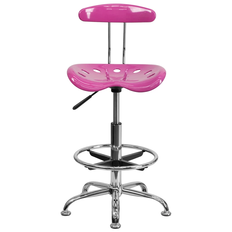 Vibrant Candy Heart And Chrome Drafting Stool With Tractor Seat - By Flash Furniture - Madison Seating 6 Vibrant Candy Heart And Chrome Drafting Stool With Tractor Seat - By Flash Furniture - Madison Seating - Image 4