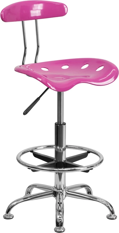 Vibrant Candy Heart And Chrome Drafting Stool With Tractor Seat - By Flash Furniture - Madison Seating 3 Vibrant Candy Heart And Chrome Drafting Stool With Tractor Seat - By Flash Furniture - Madison Seating