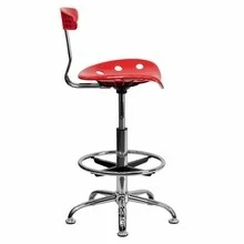 Vibrant Cherry Tomato And Chrome Drafting Stool With Tractor Seat - By Flash Furniture - Madison Seating 7 Vibrant Cherry Tomato And Chrome Drafting Stool With Tractor Seat - By Flash Furniture - Madison Seating - Image 5