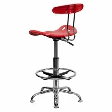 Vibrant Cherry Tomato And Chrome Drafting Stool With Tractor Seat - By Flash Furniture - Madison Seating 8 Vibrant Cherry Tomato And Chrome Drafting Stool With Tractor Seat - By Flash Furniture - Madison Seating - Image 6