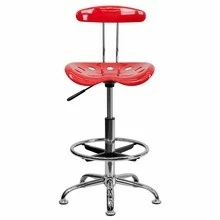 Vibrant Cherry Tomato And Chrome Drafting Stool With Tractor Seat - By Flash Furniture - Madison Seating 9 Vibrant Cherry Tomato And Chrome Drafting Stool With Tractor Seat - By Flash Furniture - Madison Seating - Image 7