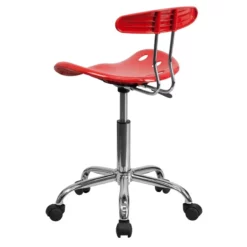 Vibrant Cherry Tomato And Chrome Swivel Task Chair With Tractor Seat - By Flash Furniture - Madison Seating -furniture Shop Vibrant Cherry Tomato and Chrome Swivel Task Chair with Tractor Seat by Flash Furniture 2