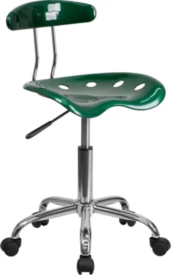 Vibrant Green And Chrome Swivel Task Chair With Tractor Seat - By Flash Furniture - Madison Seating
