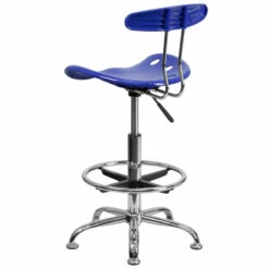 Vibrant Nautical Blue And Chrome Drafting Stool With Tractor Seat - By Flash Furniture - Madison Seating -furniture Shop Vibrant Nautical Blue and Chrome Drafting Stool with Tractor Seat by Flash Furniture 2