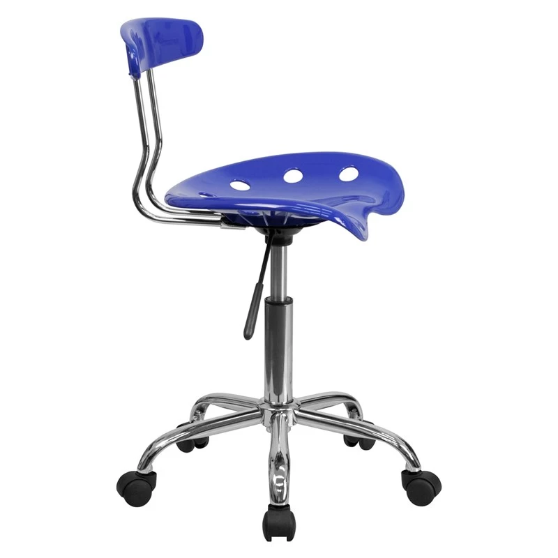 Vibrant Nautical Blue And Chrome Swivel Task Chair With Tractor Seat - By Flash Furniture - Madison Seating 4 Vibrant Nautical Blue And Chrome Swivel Task Chair With Tractor Seat - By Flash Furniture - Madison Seating - Image 2