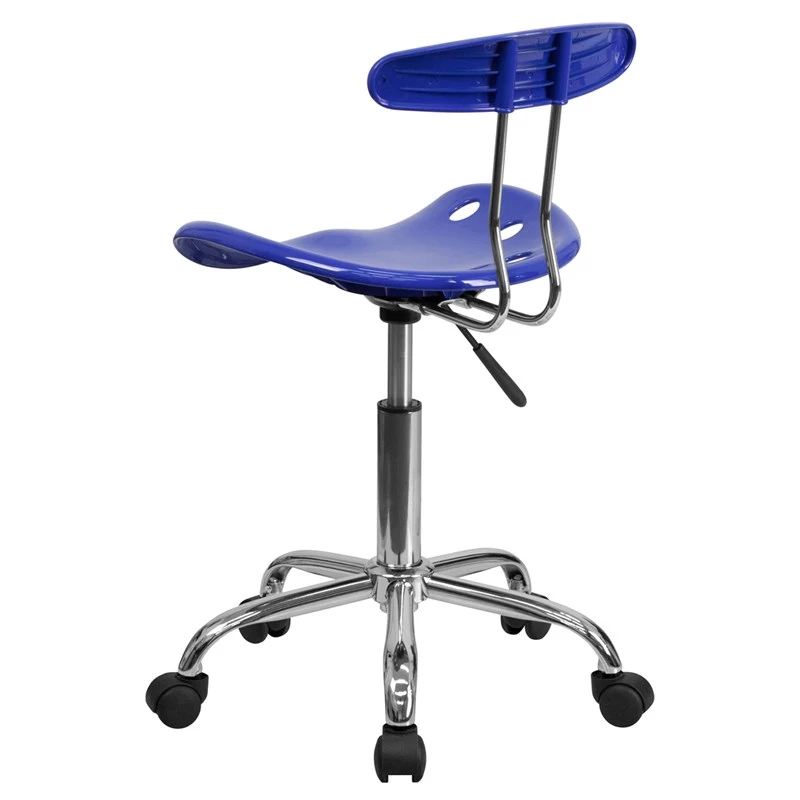 Vibrant Nautical Blue And Chrome Swivel Task Chair With Tractor Seat - By Flash Furniture - Madison Seating 5 Vibrant Nautical Blue And Chrome Swivel Task Chair With Tractor Seat - By Flash Furniture - Madison Seating - Image 3