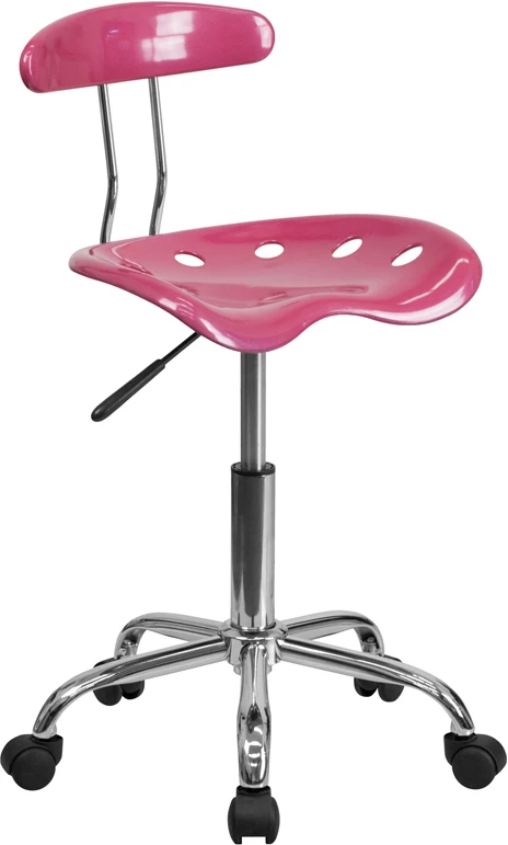 Vibrant Pink And Chrome Swivel Task Chair With Tractor Seat - By Flash Furniture - Madison Seating 3 Vibrant Pink And Chrome Swivel Task Chair With Tractor Seat - By Flash Furniture - Madison Seating