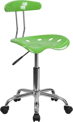 Vibrant Spicy Lime And Chrome Swivel Task Chair With Tractor Seat - By Flash Furniture - Madison Seating