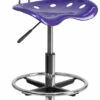 Vibrant Violet And Chrome Drafting Stool With Tractor Seat - By Flash Furniture - Madison Seating -furniture Shop Vibrant Violet and Chrome Drafting Stool with Tractor Seat by Flash Furniture