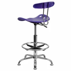 Vibrant Violet And Chrome Drafting Stool With Tractor Seat - By Flash Furniture - Madison Seating -furniture Shop Vibrant Violet and Chrome Drafting Stool with Tractor Seat by Flash Furniture 2