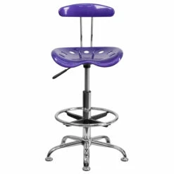 Vibrant Violet And Chrome Drafting Stool With Tractor Seat - By Flash Furniture - Madison Seating -furniture Shop Vibrant Violet and Chrome Drafting Stool with Tractor Seat by Flash Furniture 3