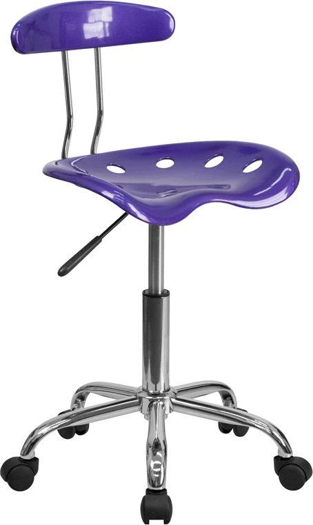 Vibrant Violet And Chrome Swivel Task Chair With Tractor Seat By Flash Furniture - Madison Seating 3 Vibrant Violet And Chrome Swivel Task Chair With Tractor Seat By Flash Furniture - Madison Seating