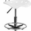 Vibrant White And Chrome Drafting Stool With Tractor Seat - By Flash Furniture - Madison Seating -furniture Shop Vibrant White and Chrome Drafting Stool with Tractor Seat by Flash Furniture