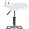 Vibrant White And Chrome Swivel Task Chair With Tractor Seat - By Flash Furniture - Madison Seating -furniture Shop Vibrant White and Chrome Swivel Task Chair with Tractor Seat by Flash Furniture