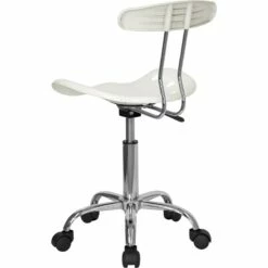 Vibrant White And Chrome Swivel Task Chair With Tractor Seat - By Flash Furniture - Madison Seating -furniture Shop Vibrant White and Chrome Swivel Task Chair with Tractor Seat by Flash Furniture 2
